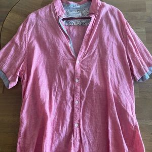 Pink Button Down Short Sleeve Shirt - XL